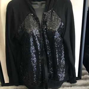 Ladies Sequins front hoodie
